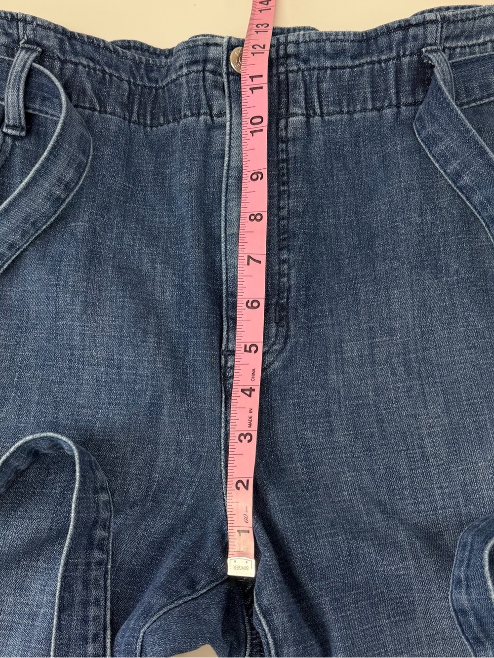 J Crew Jeans Womens 31 Blue Paper Bag Belt Tie Cropped Denim BX563 Cotton Blend - Picture 9 of 12